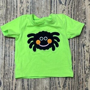 Kids Long Sleeve Tee with Spider Design - Green